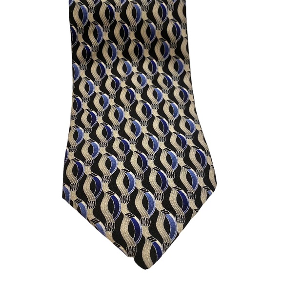 100% Silk Tie by Carlo Palazzi - Blue and Gray Design - Picture 7 of 11